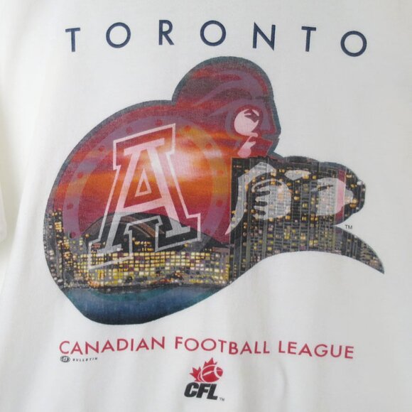 Vintage 90s CFL Toronto Argos T-shirt Size L - Picture 2 of 8